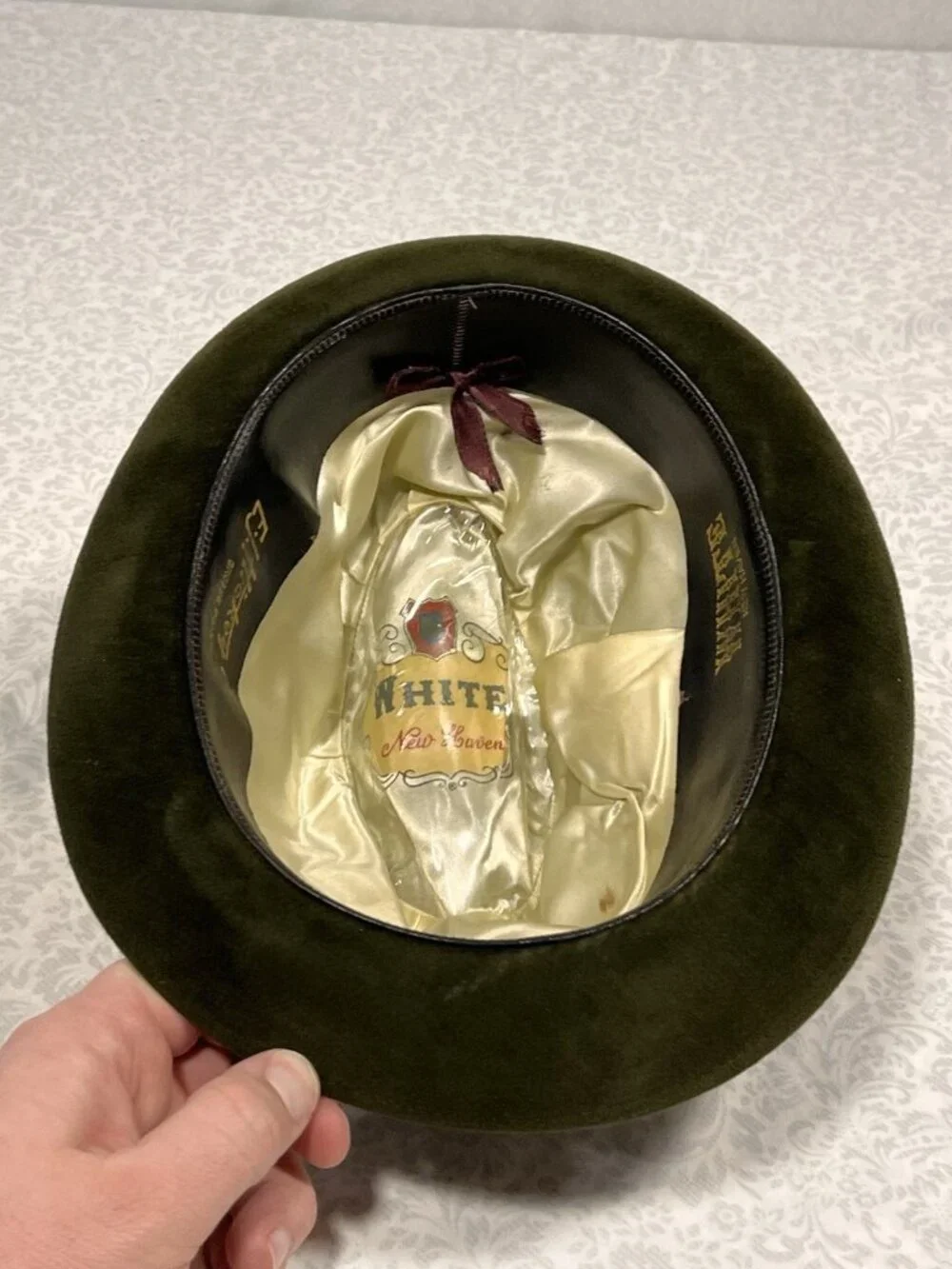 Vtg White New Haven Fur Felt Fedora Hat E.J. Hickey Co Sz 7 St Patrick’s Day - Picture 6 of 11